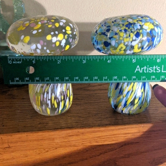 Murano Glass Mushrooms Set of 3 Vintage Hand Blown Made in Italy - Picture 6 of 11